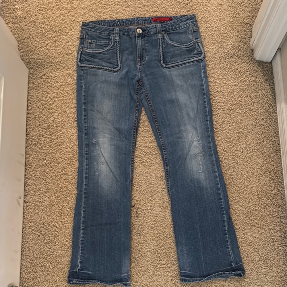 VIGOSS Classic Blue Boot Cut Jeans with Vintage Wash size 13